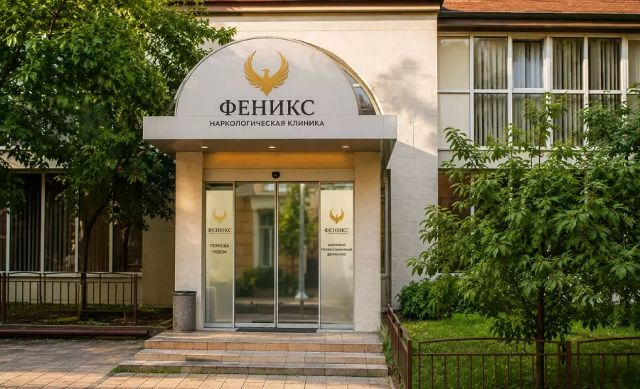 Вход в наркологическую клинику «Феникс» в Костомукше